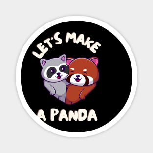 Let's Make A PANDA Funny Red Panda Couple Magnet